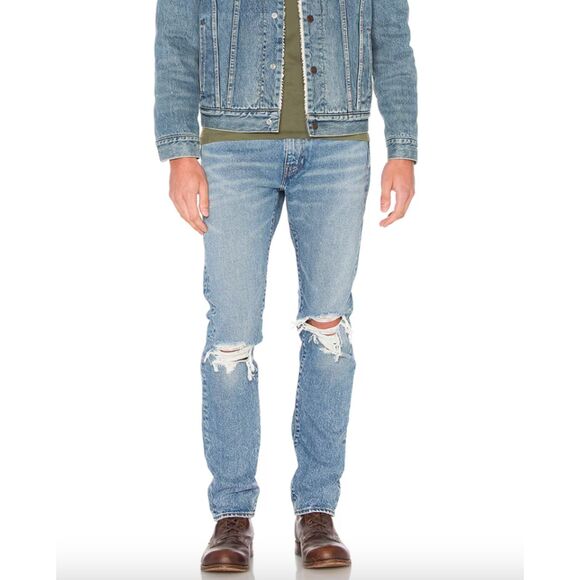LEVI'S Premium Distressed Slim Fit Denim Joey‎ Blue 36/32 - Picture 1 of 7